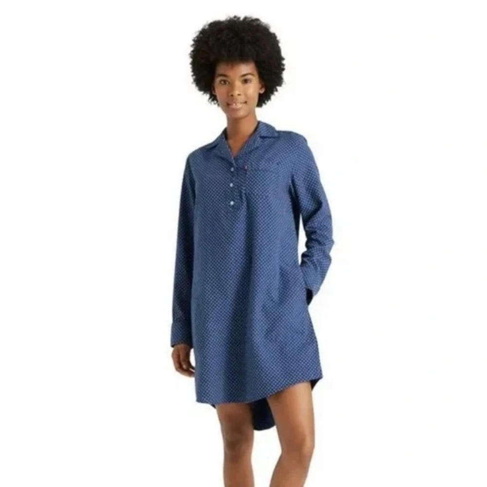 Levi's Blue Polka Dot Shirt dress